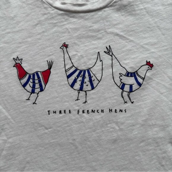 J. Crew | White Three French Hens Collector Tee Shirt | Size Extra Extra Small - Picture 6 of 11